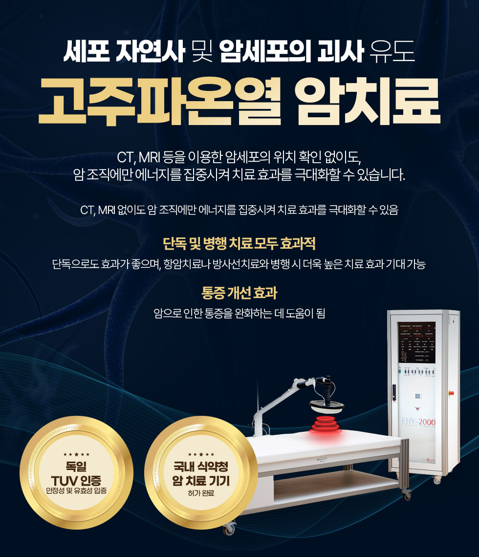 세포 자연사 및 암세포의 괴사 유도 고주파온열 암치료